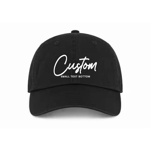 Buckle Adjustable - Dad Hat - Black - Front with Script Hat / black / Dad Hat Adjustable design
