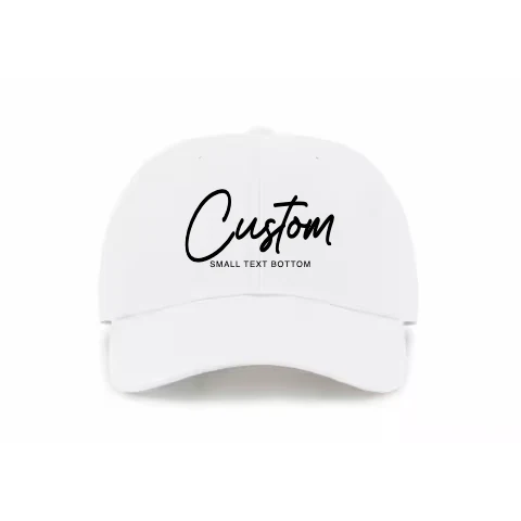 Buckle Adjustable - Dad Hat - White - Front with Script Hat / white / Dad Hat Adjustable design
