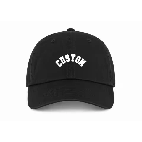 Buckle Adjustable - Dad Hat - Black - Front with College Arched / black / Dad Hat Adjustable design