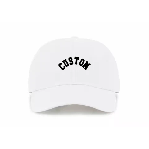 Buckle Adjustable - Dad Hat - White - Front with College Arched / white / Dad Hat Adjustable design