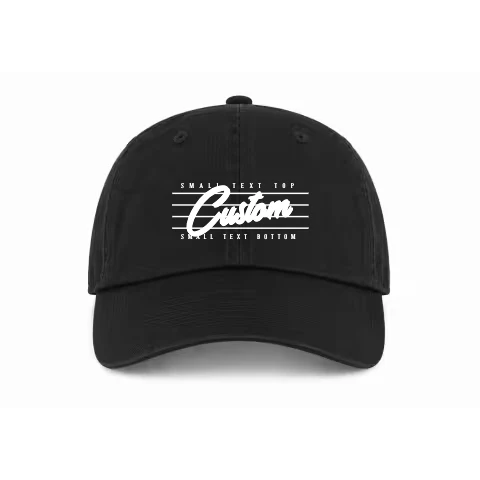 Buckle Adjustable - Dad Hat - Black - Front with Retro Bar Hat / black / Dad Hat Adjustable design