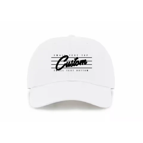 Buckle Adjustable - Dad Hat - White - Front with Retro Bar Hat / white / Dad Hat Adjustable design