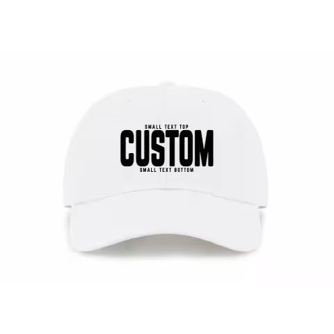 Buckle Adjustable - Dad Hat - White - Front with Block Font Hat / white / Dad Hat Adjustable design