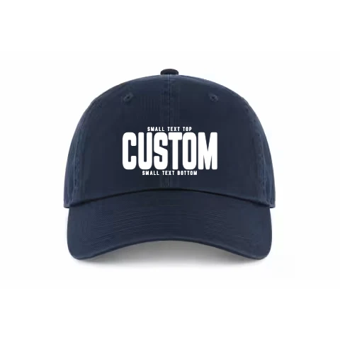 Buckle Adjustable - Dad Hat - Navy - Front with Block Font Hat / navy / Dad Hat Adjustable design