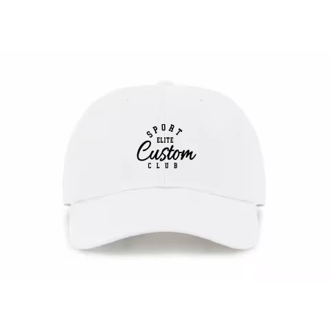 Buckle Adjustable - Dad Hat - White - Front with Sport Club Circle / white / Dad Hat Adjustable design