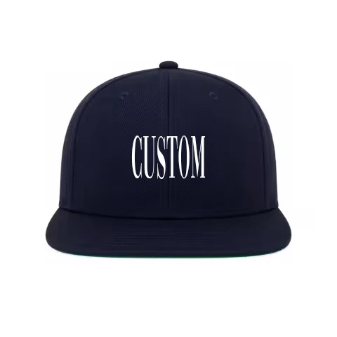 YP6089M Flat Brim Navy front view with Vogue Cap / navy / Flat Brim Snapback design