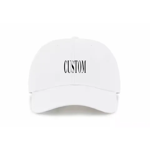 Buckle Adjustable - Dad Hat - White - Front with Vogue Cap / white / Dad Hat Adjustable design