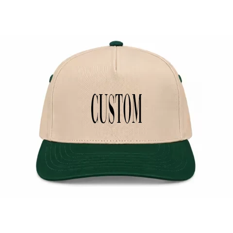 Two Tone - A Frame - Tan/Green - Snapback - Front with Vogue Cap / Tan/Green / A-Frame Snapback design
