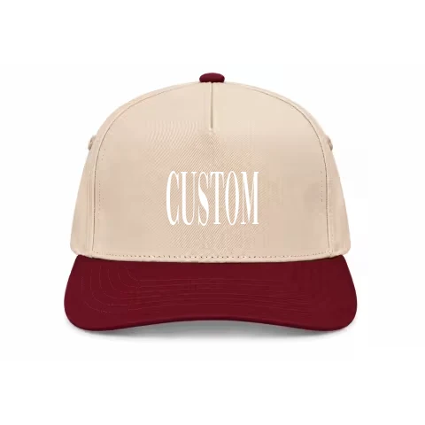 Two Tone - A Frame - Tan/Maroon - Snapback with Vogue Cap / Tan/Maroon / A-Frame Snapback design